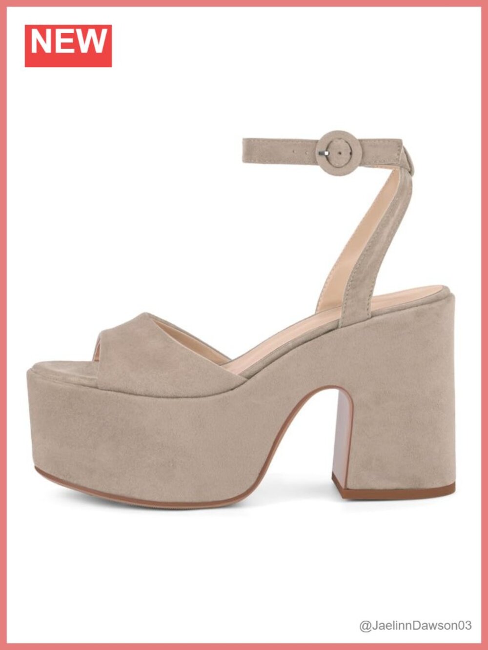 Chunky Platform Heels Open Toe Block High Heeled Sandals Ankle Strap Buckle